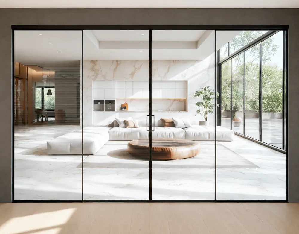 Aluminium Glass Partition 2+2